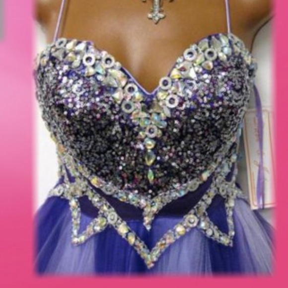 💲Sale💲Jeweled Tulle Short Party Dress by Dave & Johnny - Picture 6 of 8
